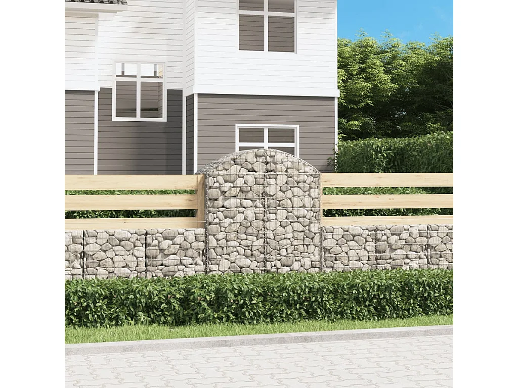 Panier de gabions arqué 100x50x120/140 cm Fer galvanisé WVGQ6300