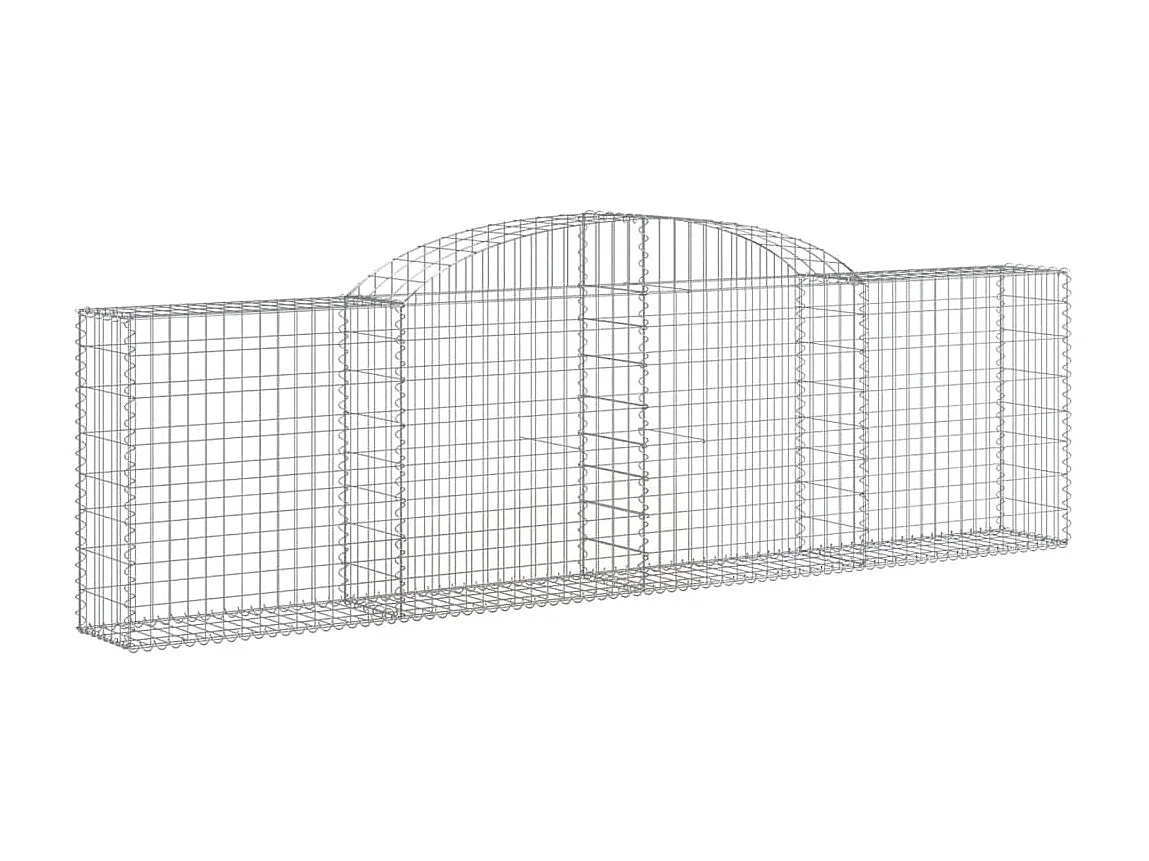 Paniers à gabions arqués 2 pcs 300x30x80/100 cm fer galvanisé WVGQ5304