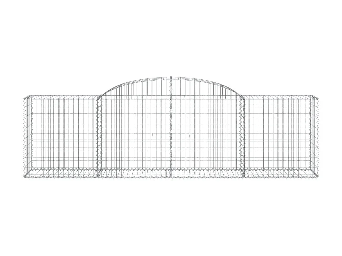 Paniers à gabions arqués 2 pcs 300x50x80/100 cm fer galvanisé WVGQ7028