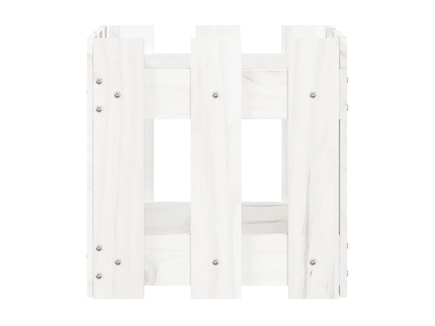 Vaso de jardim c/ design cerca 30x30x30 cm pinho maciço branco PT996430