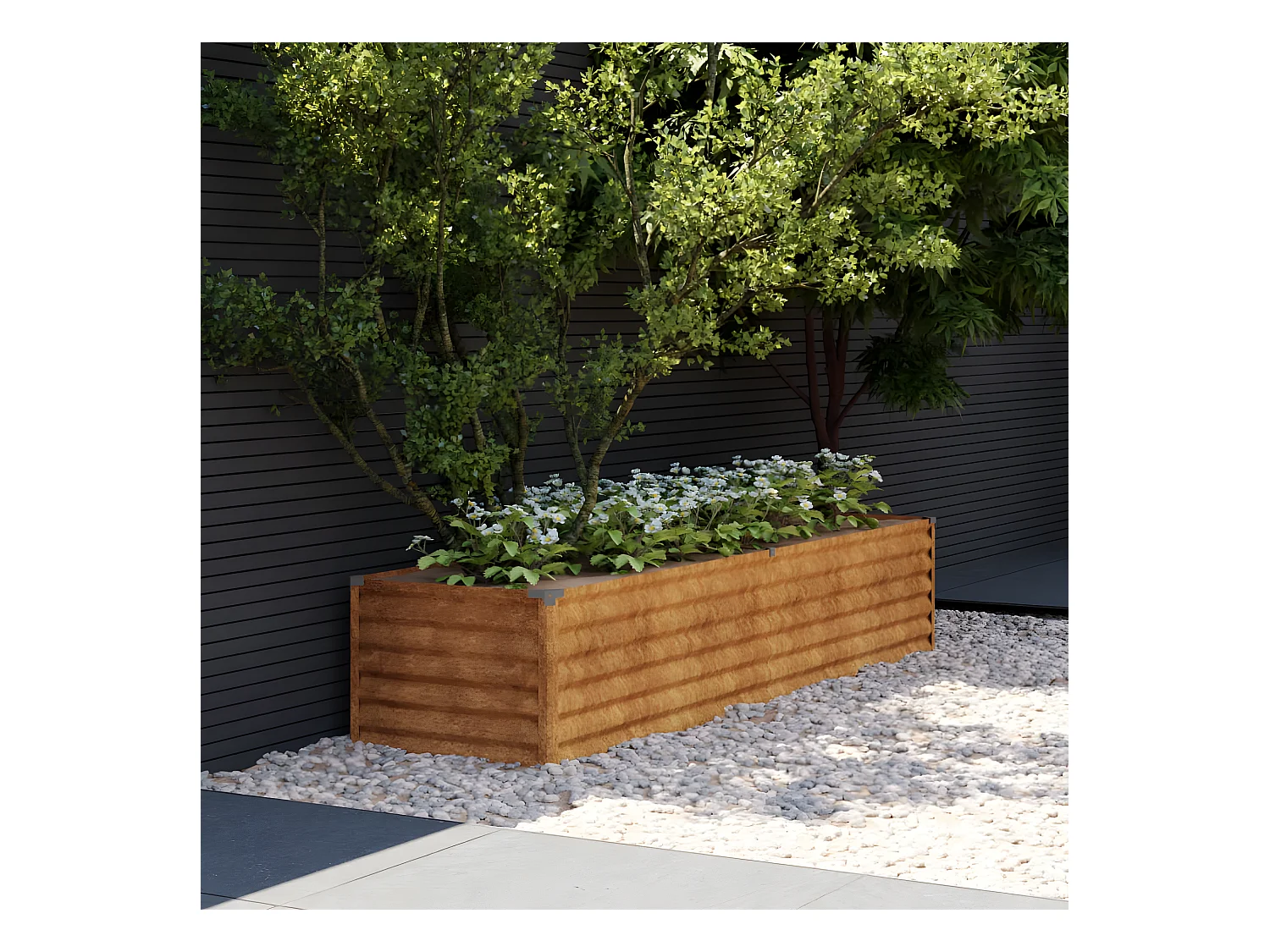 Jardinera acero corten 194x50x36 cm ES32767