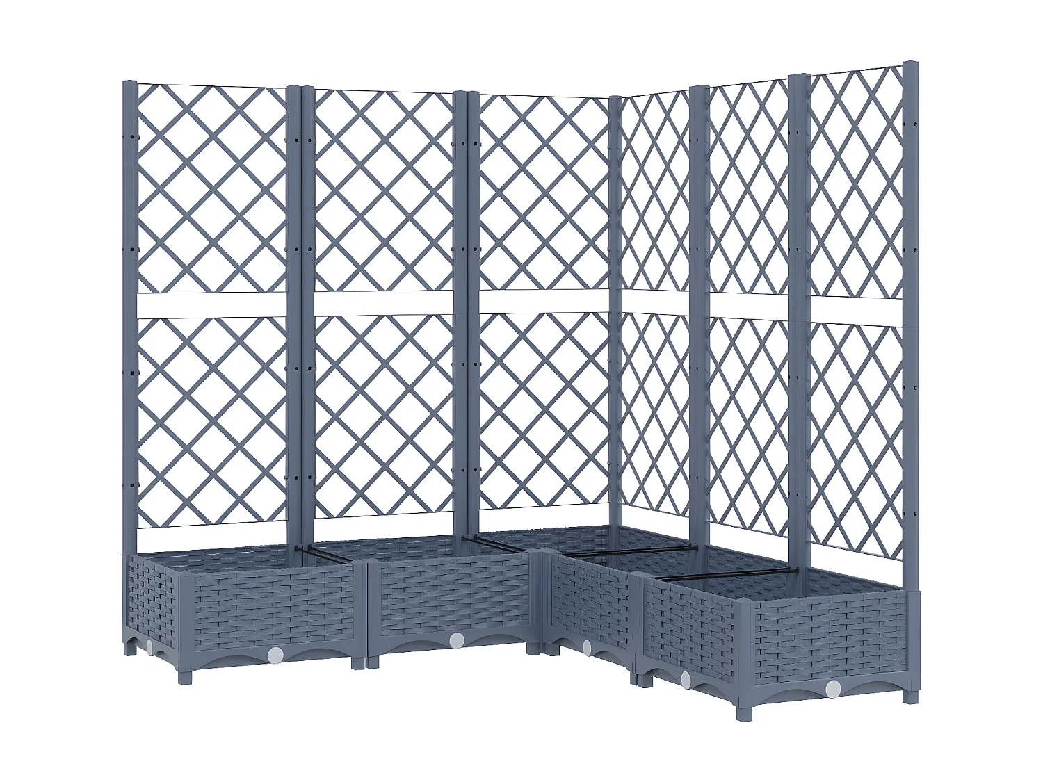 Jardinière avec treillis Gris foncé 120x120x121,5 cm PP BE3964