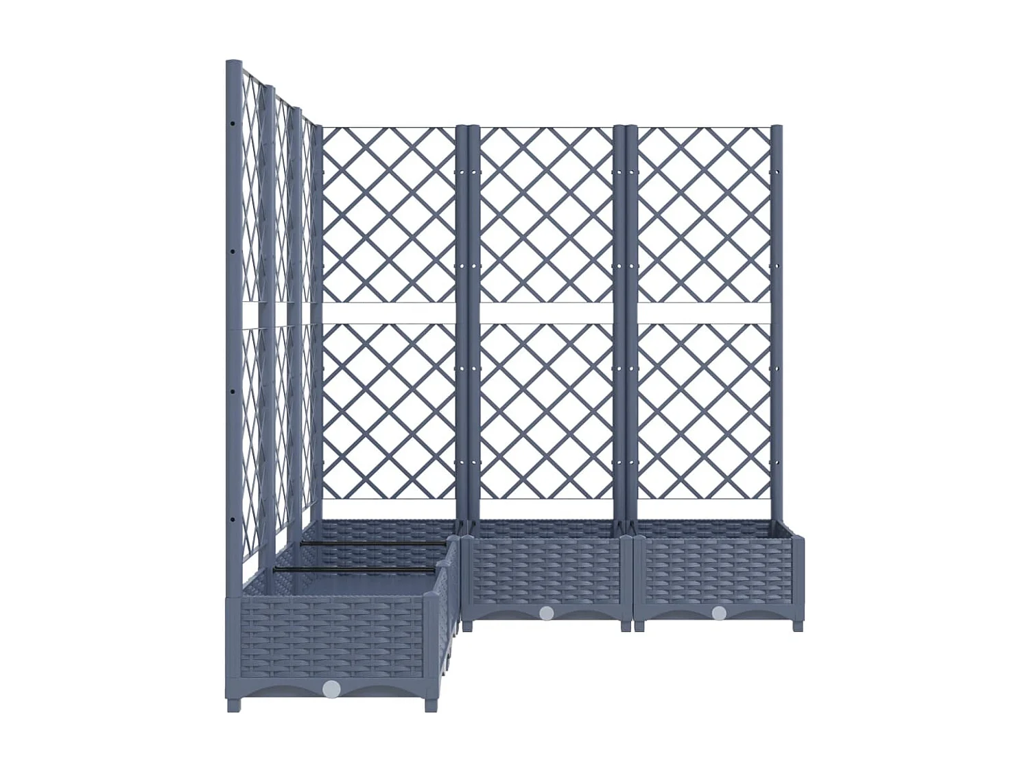 Jardinière avec treillis Gris foncé 120x120x121,5 cm PP BE3964