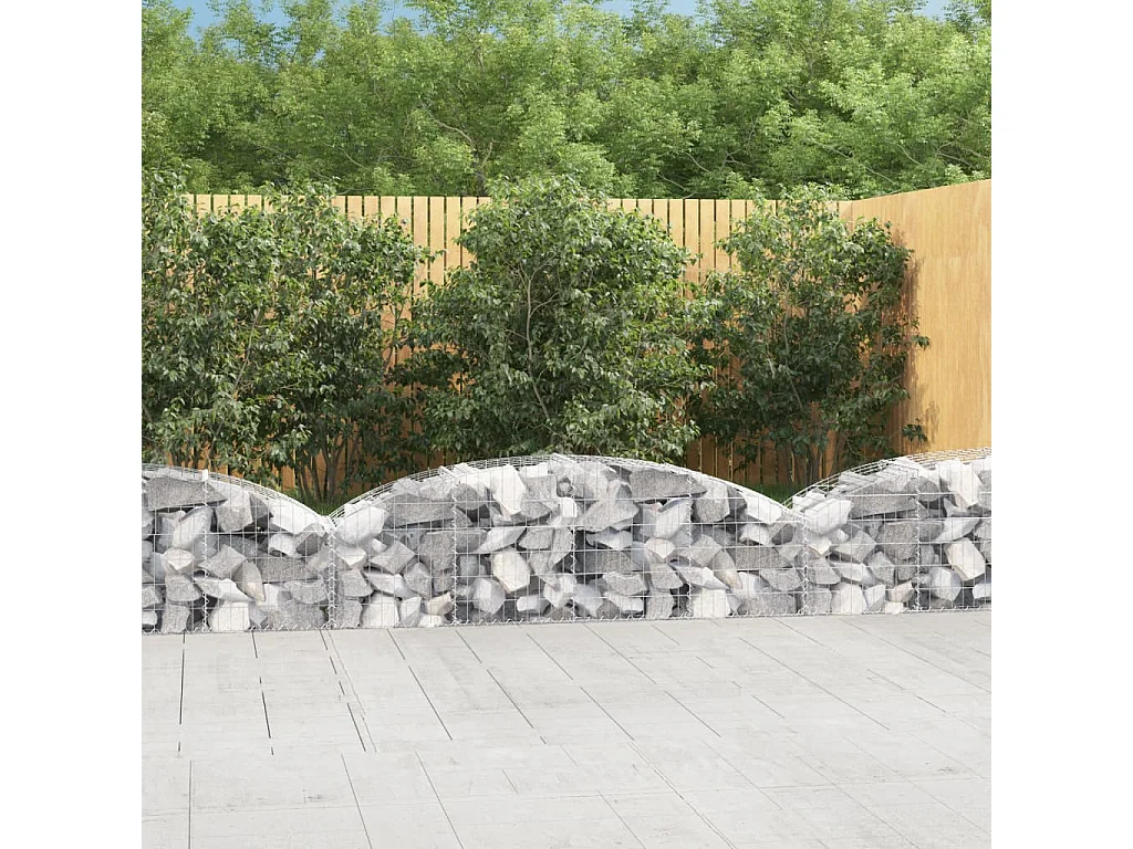 Panier de gabions arqué 200x50x40/60 cm Fer galvanisé WVGQ4593