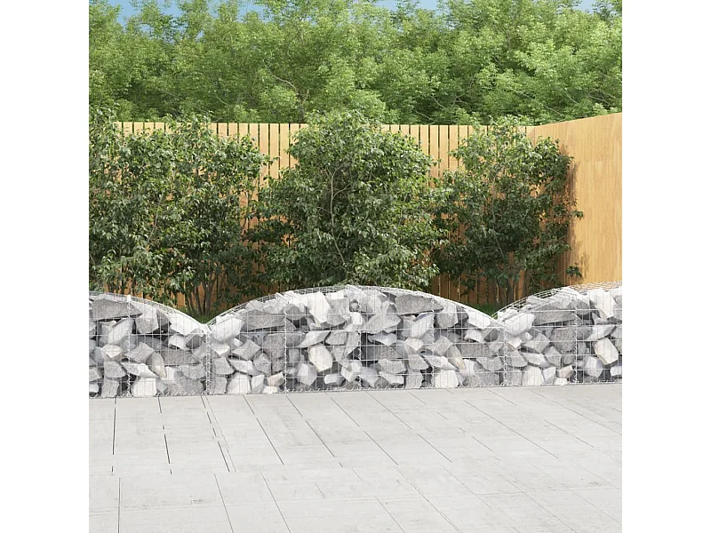 Panier de gabions arqué 200x50x40/60 cm Fer galvanisé WVGQ4593