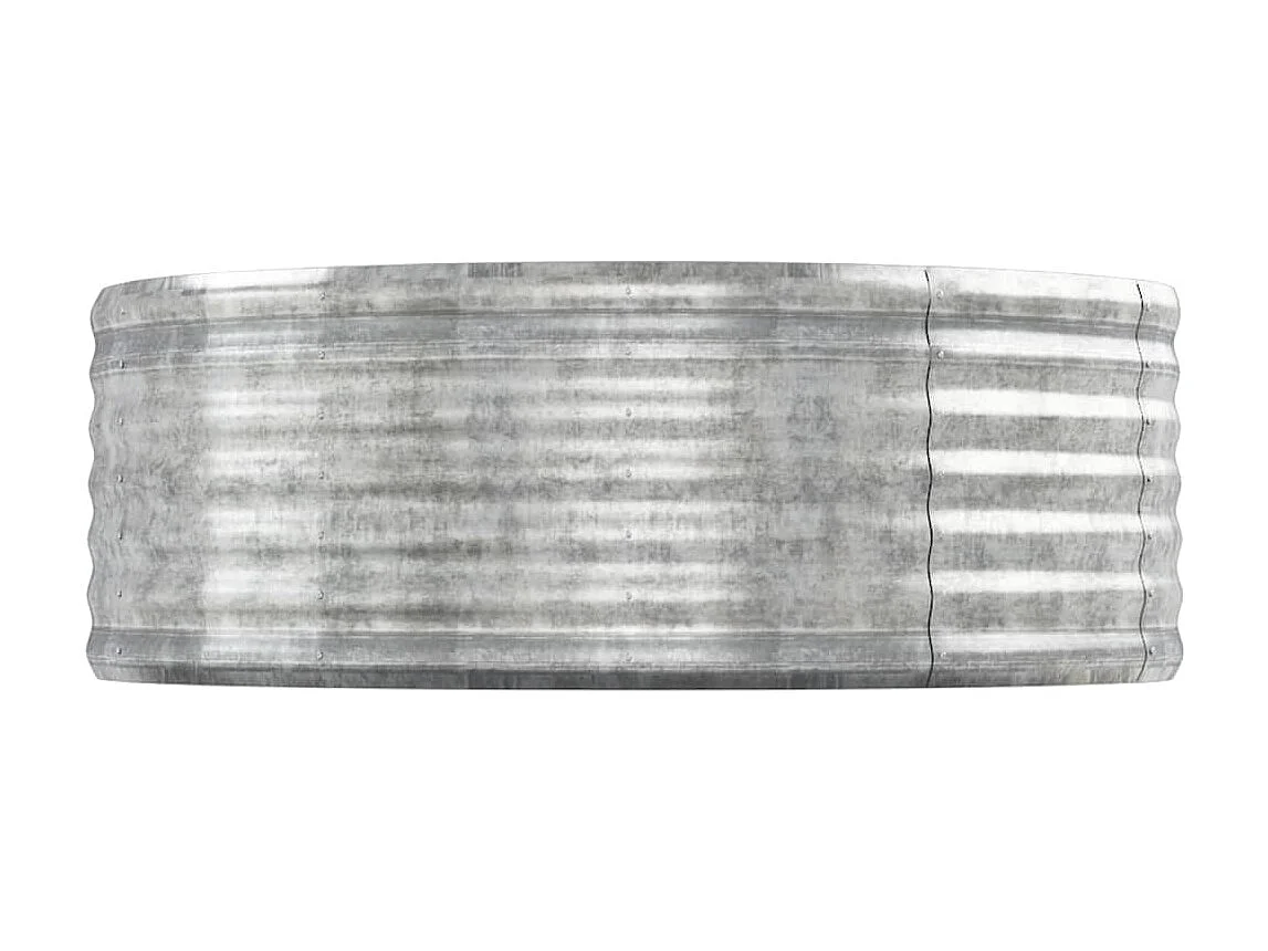 Canteiro elevado jardim 544x100x36 aço revestido a pó prateado PT344484