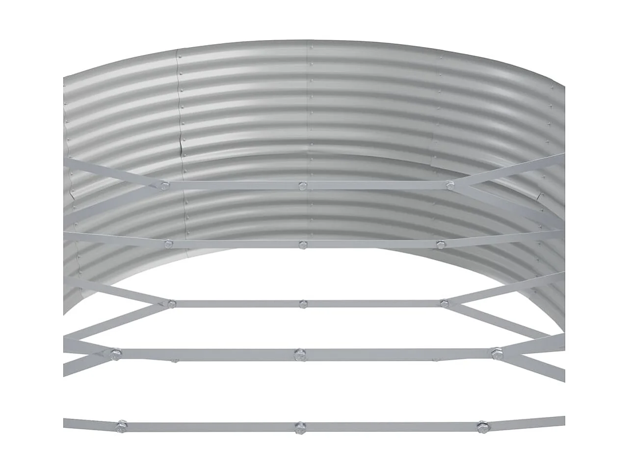 Canteiro elevado jardim 544x100x36 aço revestido a pó prateado PT344484