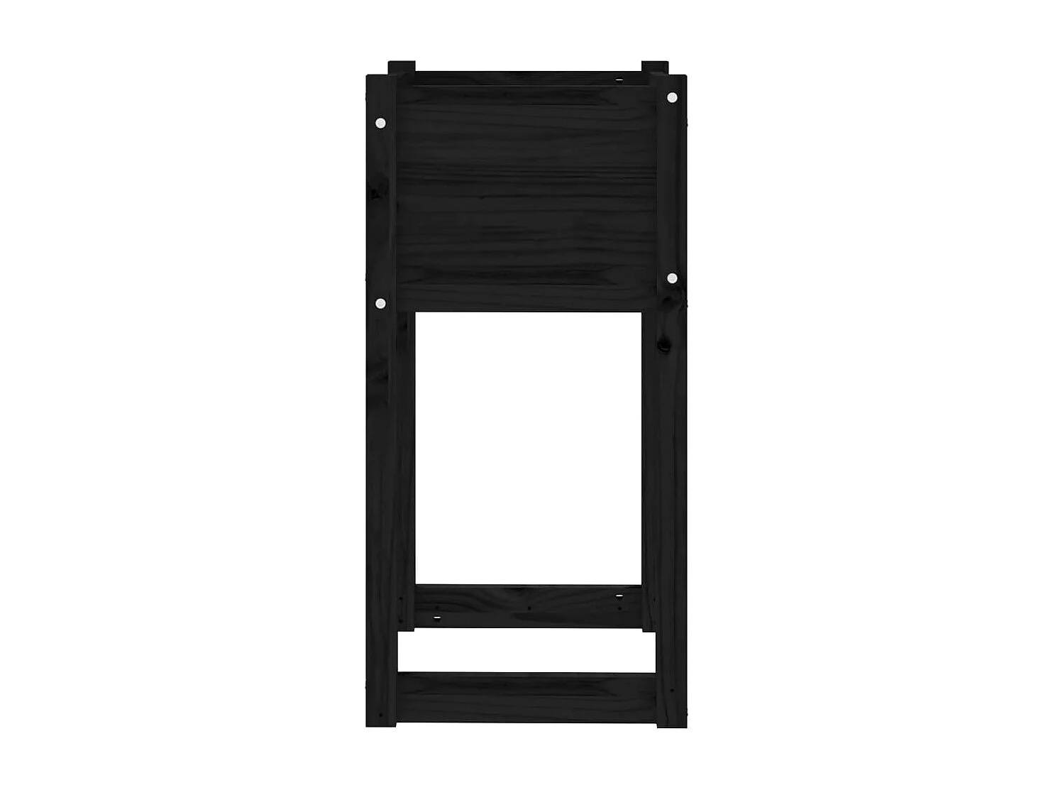 Jardinière Noir 40x40x81 cm Bois massif de pin BE9374