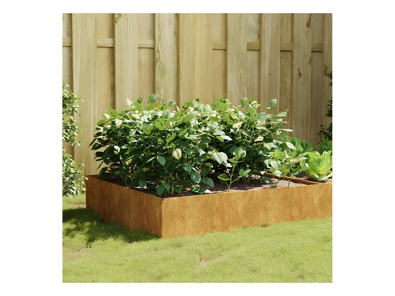 Jardinera acero corten 100x100x41 cm ES91734