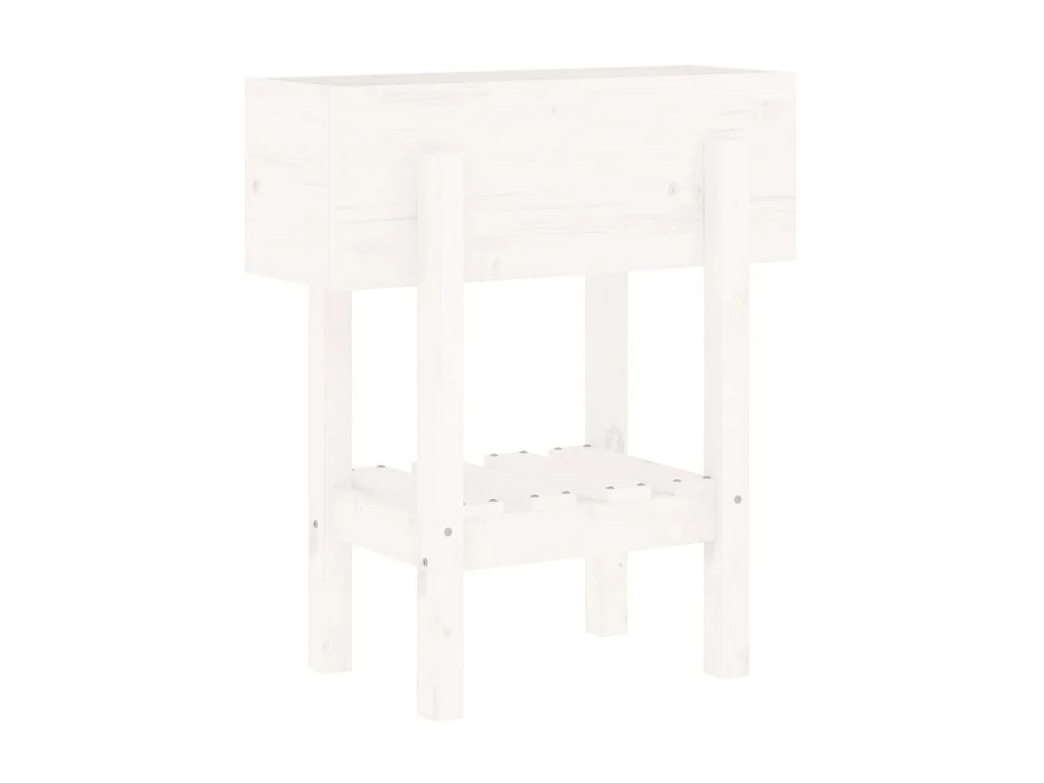 Jardinière blanc 62x30x69 cm bois massif de pin  BE7759