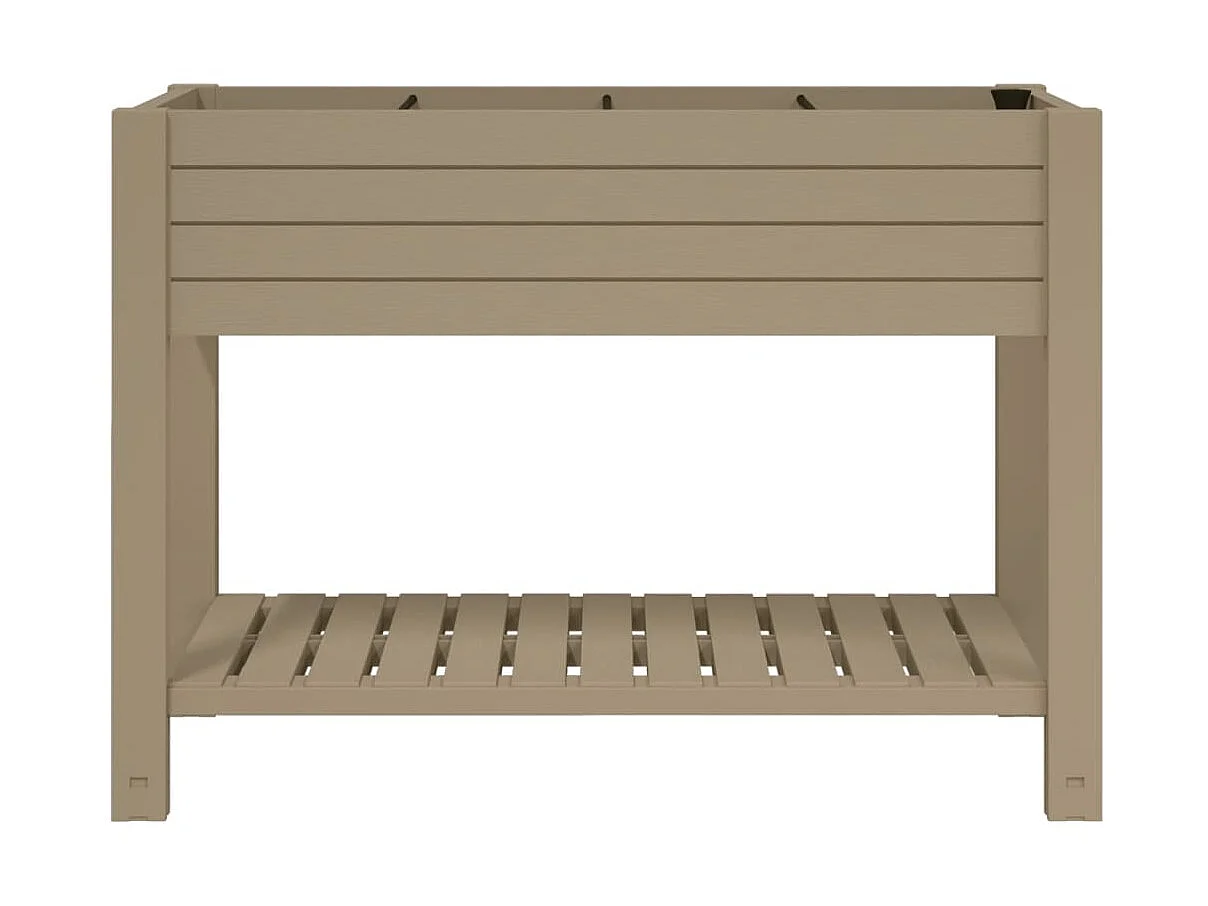 Canteiro elevado 110x45x79 cm polipropileno castanho-claro PT204137