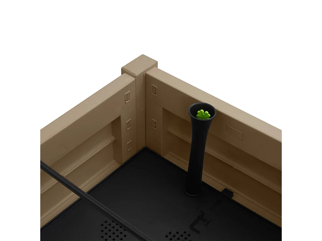 Canteiro elevado 110x45x79 cm polipropileno castanho-claro PT204137