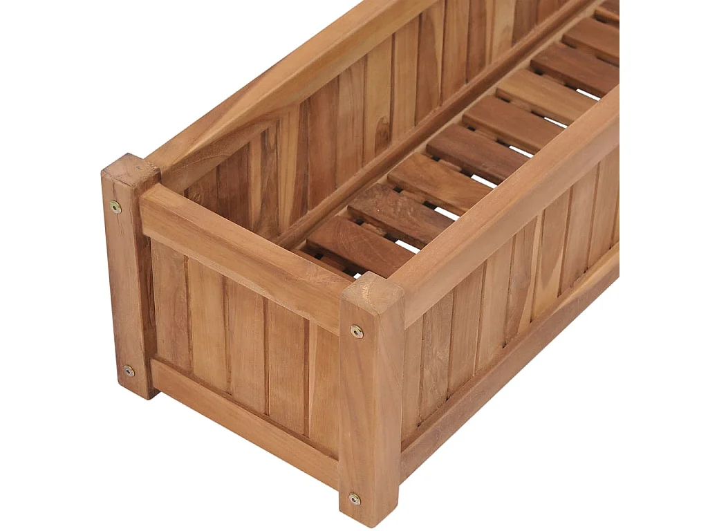 Jardinera elevado madera maciza de teca 200x30x25 cm ES79478