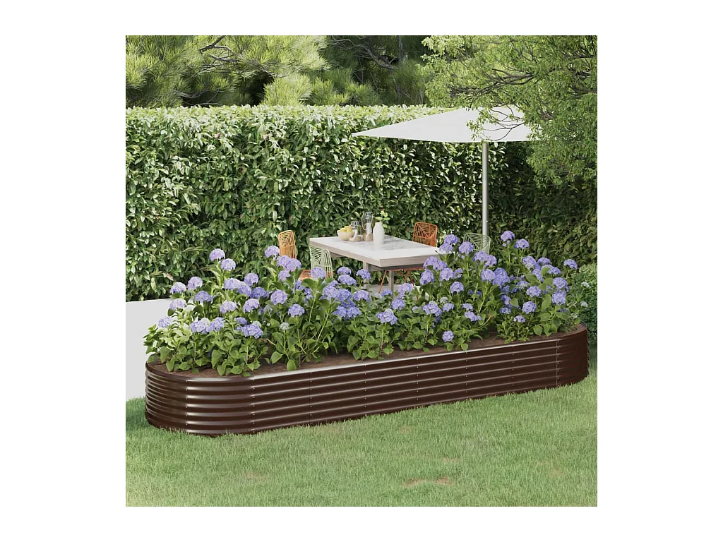 Jardinière Lit surélevé de jardin Acier enduit de poudre marron WVGQ9770
