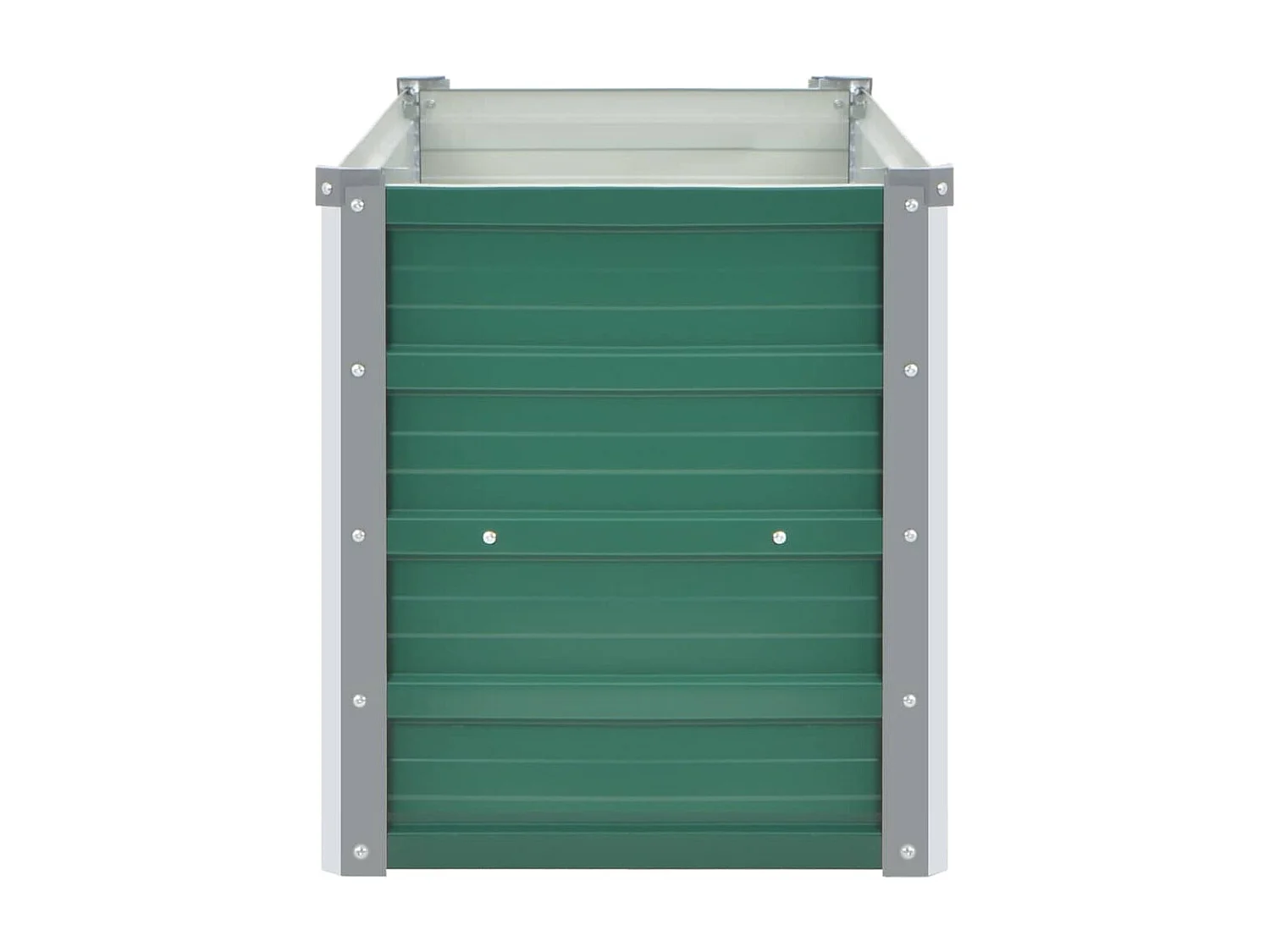 Jardinera de jardín de acero galvanizado verde 160x40x45 cm ES98718