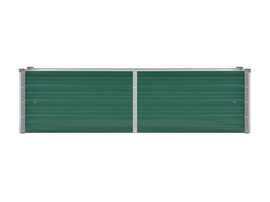 Jardinera de jardín de acero galvanizado verde 160x40x45 cm ES98718