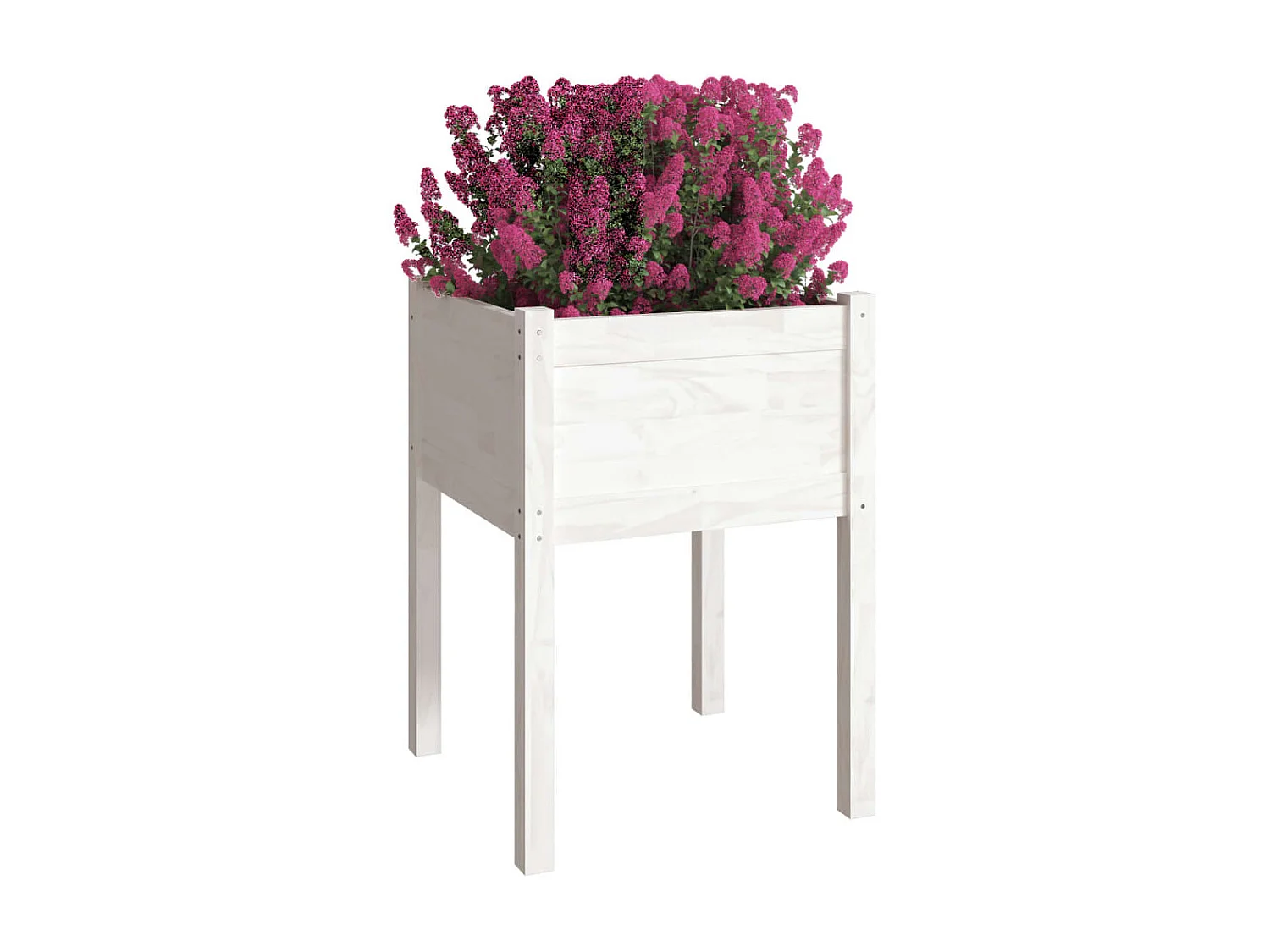 Vaso de jardim 50x50x70 cm madeira de pinho maciça branco PT448776