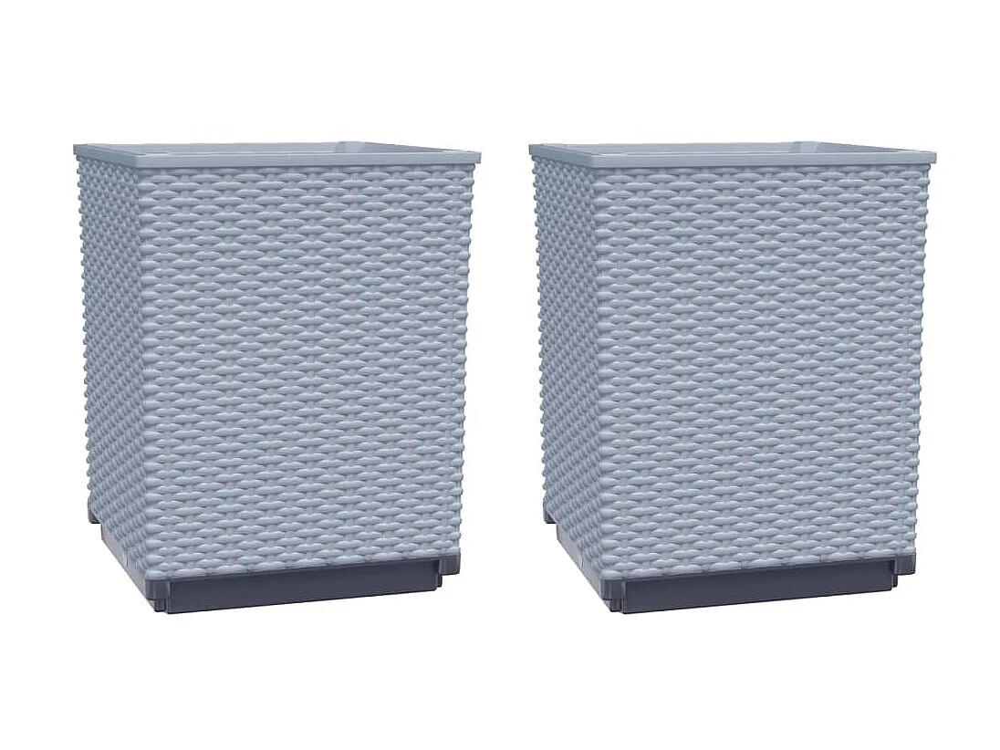 Jardinières 2 pcs gris clair 30x30x37 cm polypropylène BE3431