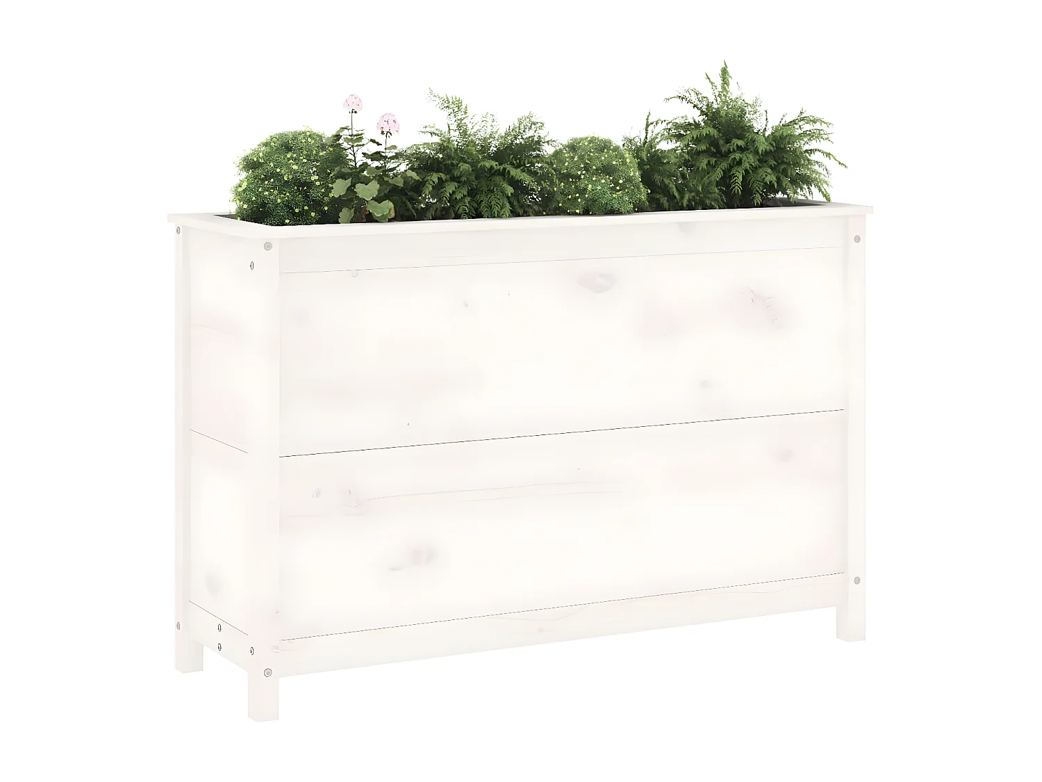 Jardinera elevado de jardín madera de pino blanco 119,5x40x78 cm ES65410