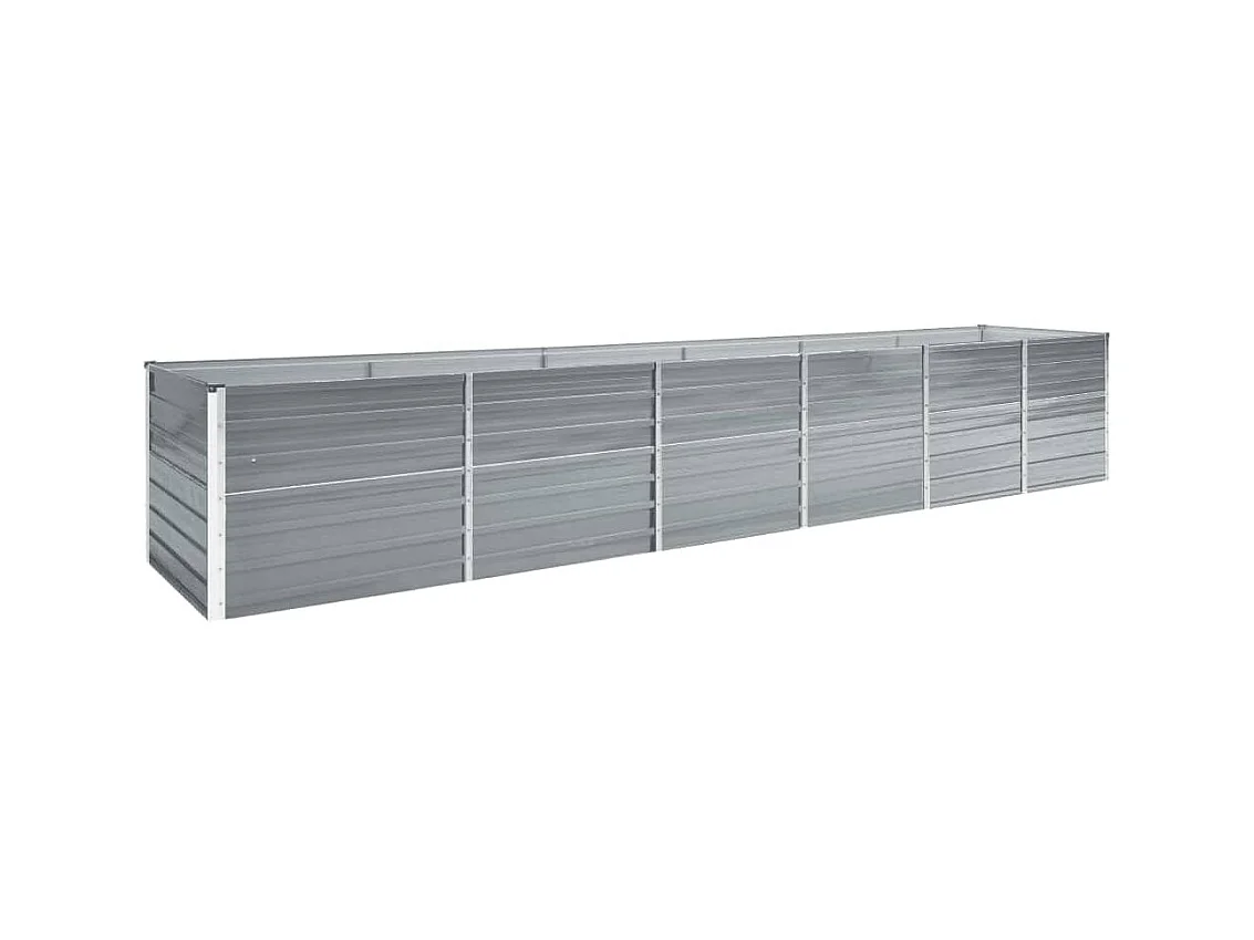 Jardinera de jardín de acero galvanizado gris 480x80x77 cm ES34161