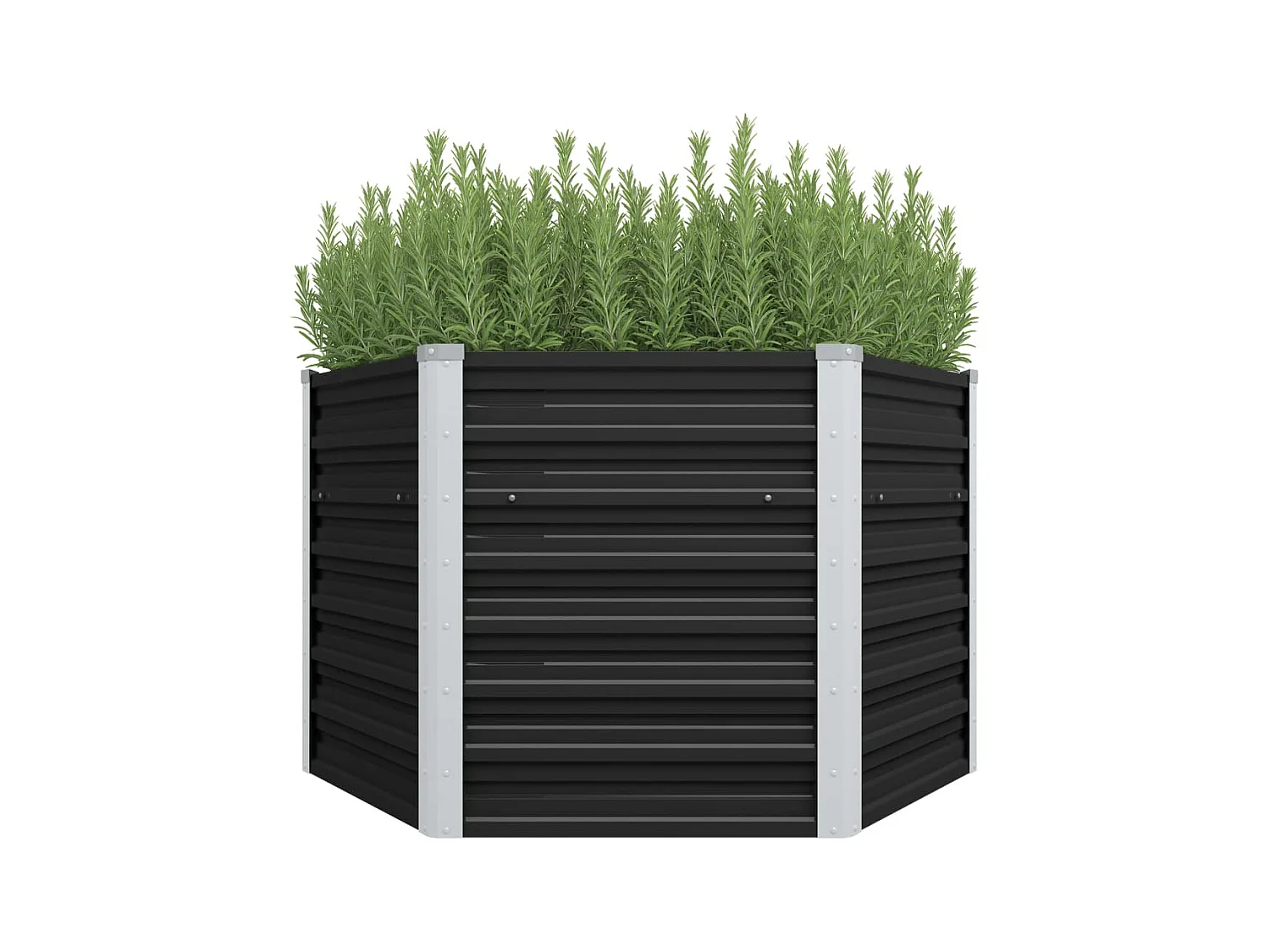 Jardinera de acero galvanizado gris antracita 129x129x77 cm ES42525