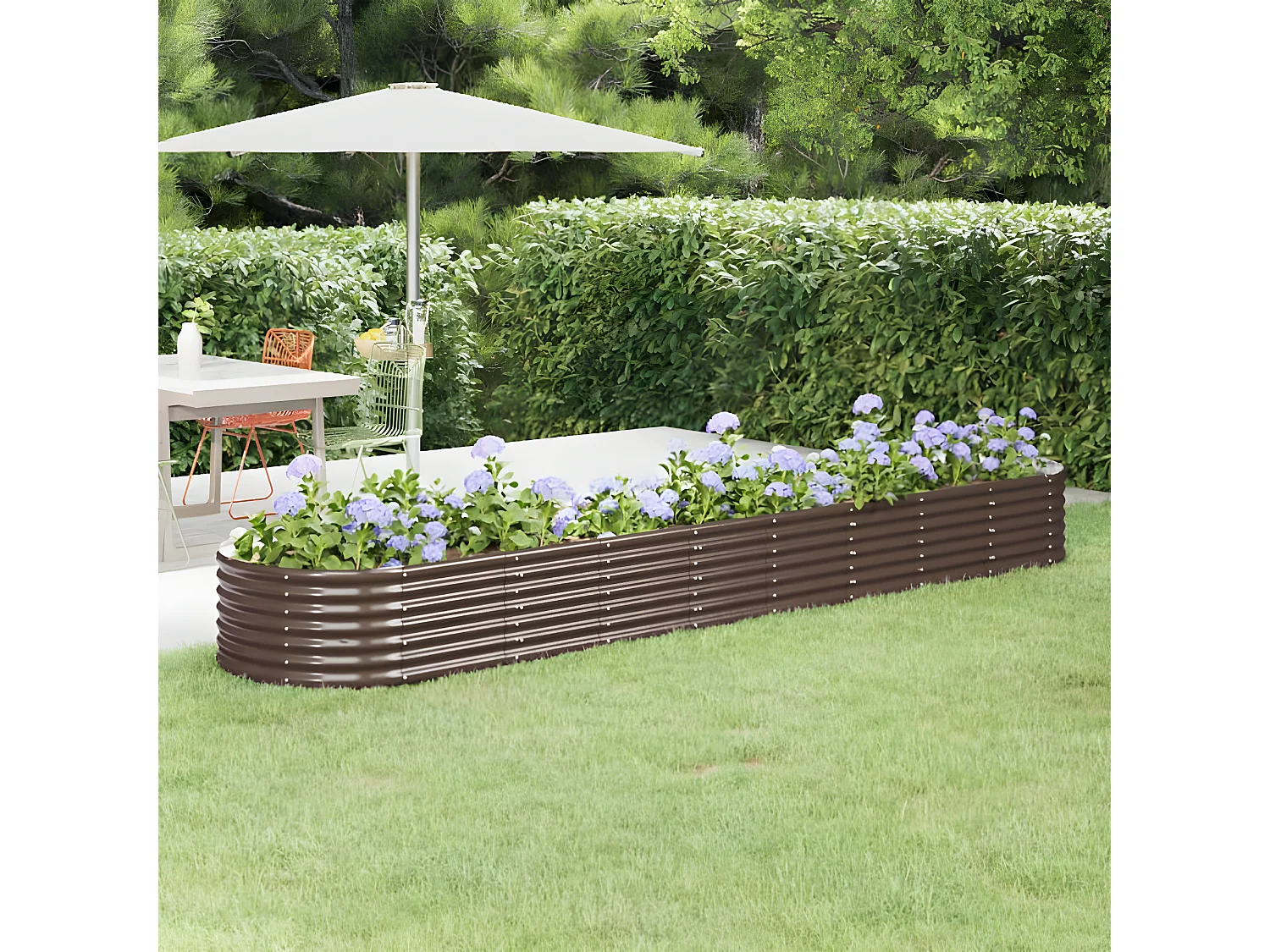 Jardinière Lit surélevé de jardin Acier enduit de poudre marron BE1460