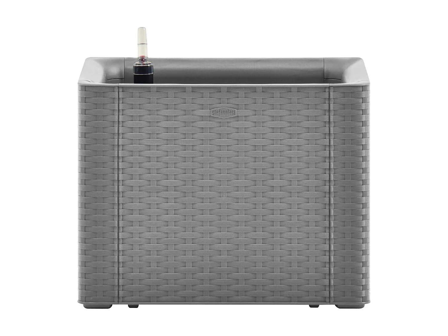 Jardinera con sistema de riego automático gris 43x43x33 cm ES63573