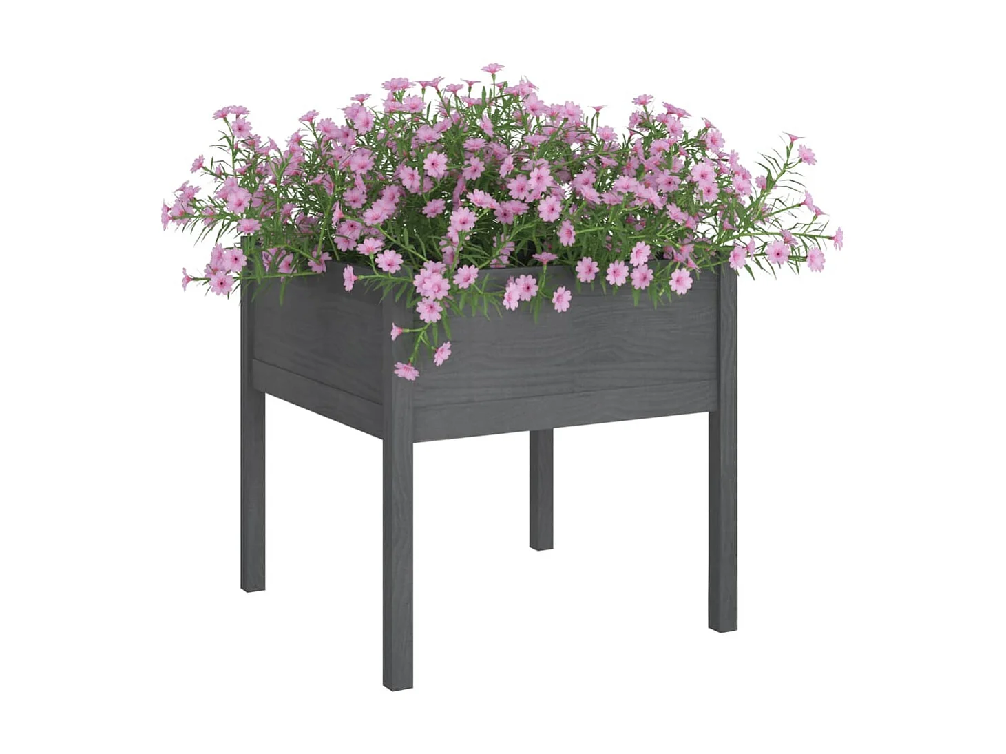 Jardineras 2 uds madera maciza de pino gris 70x70x70 cm ES40058