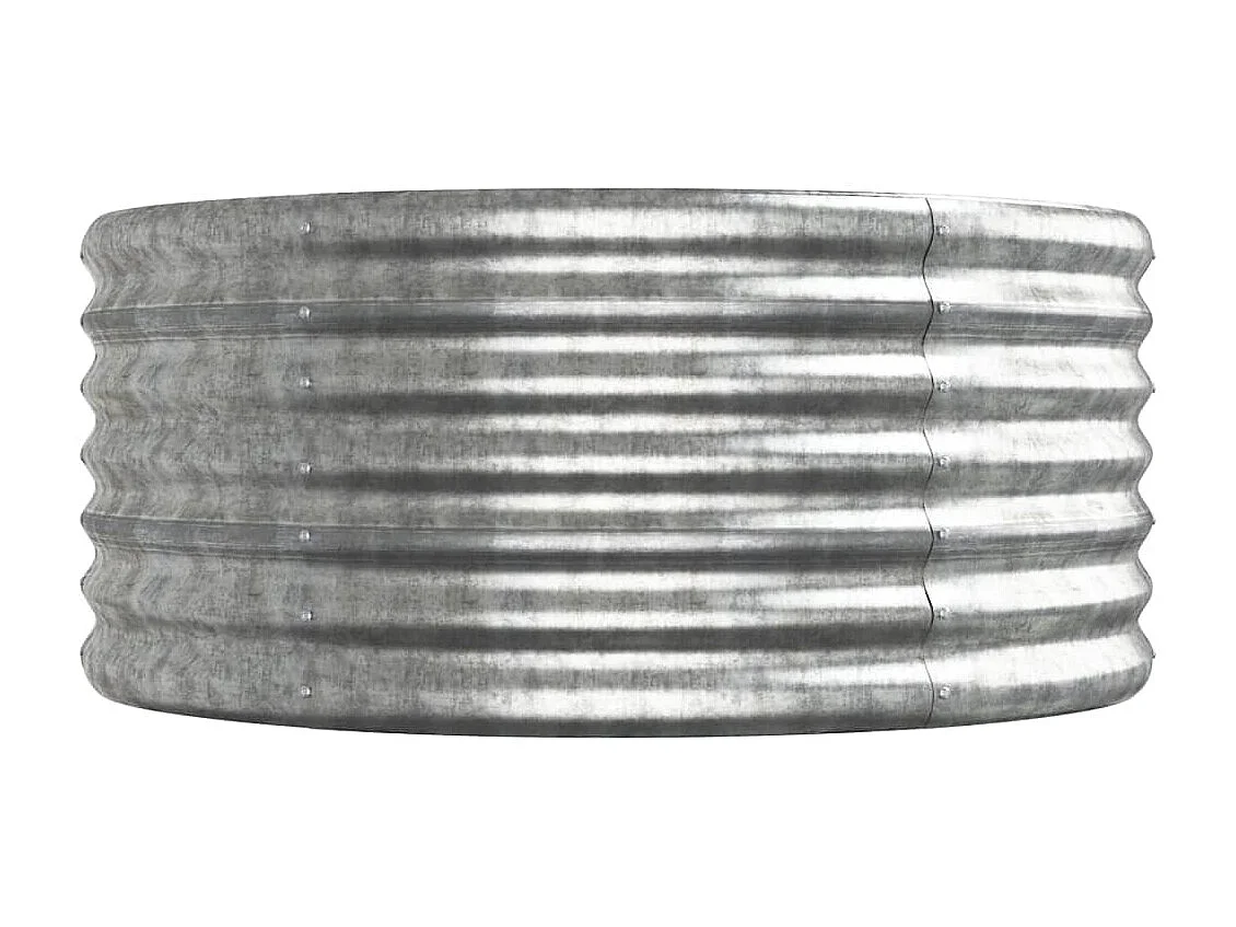 Jardinera arriate acero recubrimiento polvo plata 440x80x36 cm ES36680
