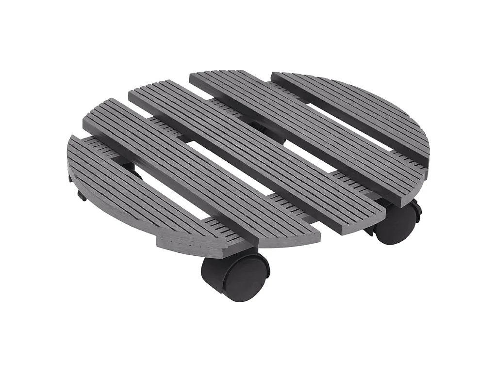 Chariots à plantes 4 pcs Gris Ø30x7,5 cm WPC BE8754