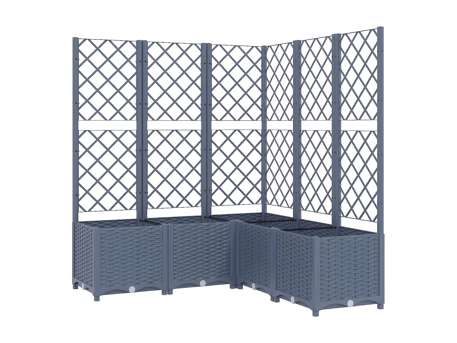 Jardinière avec treillis Gris foncé 120x120x136 cm PP BE7935