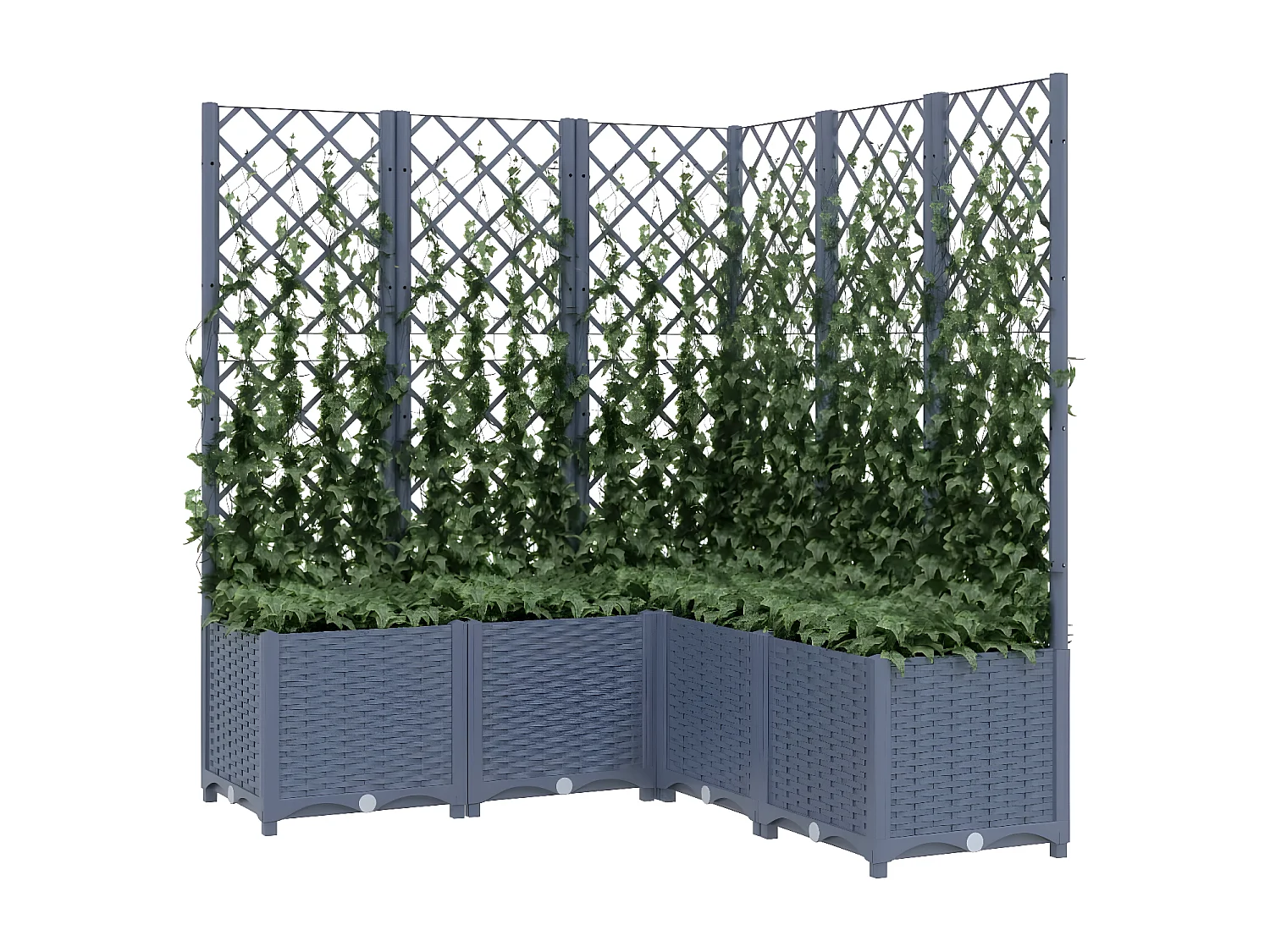 Jardinière avec treillis Gris foncé 120x120x136 cm PP BE7935