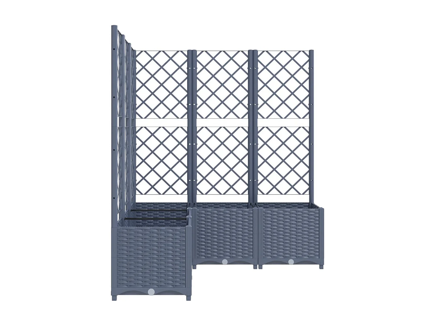 Jardinière avec treillis Gris foncé 120x120x136 cm PP BE7935