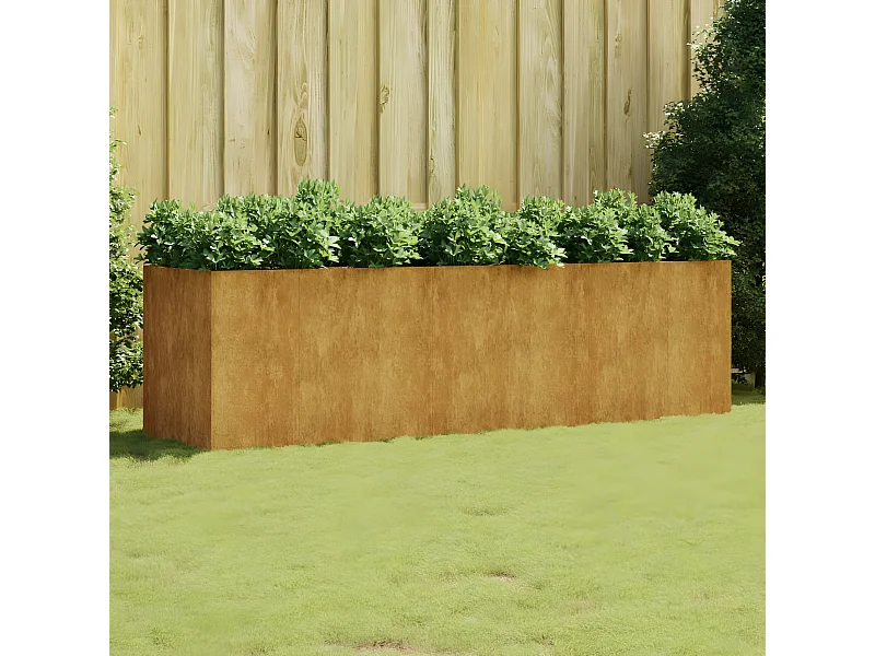 Canteiro elevado de jardim 280x80x80 cm aço corten PT522659