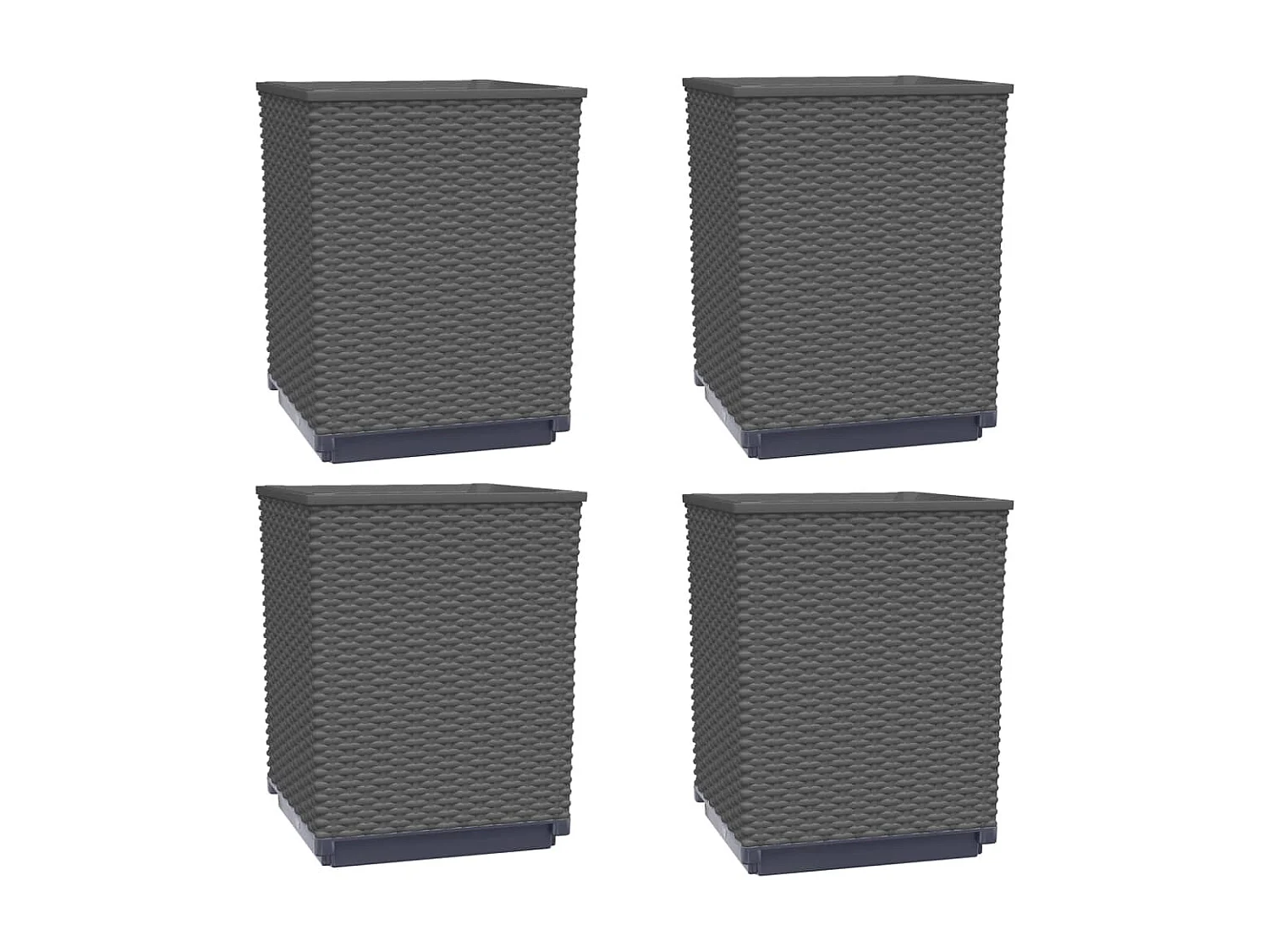 Jardinières 4 pcs noir 30x30x37 cm polypropylène BE9983