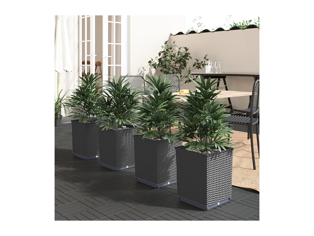 Jardinières 4 pcs noir 30x30x37 cm polypropylène BE9983