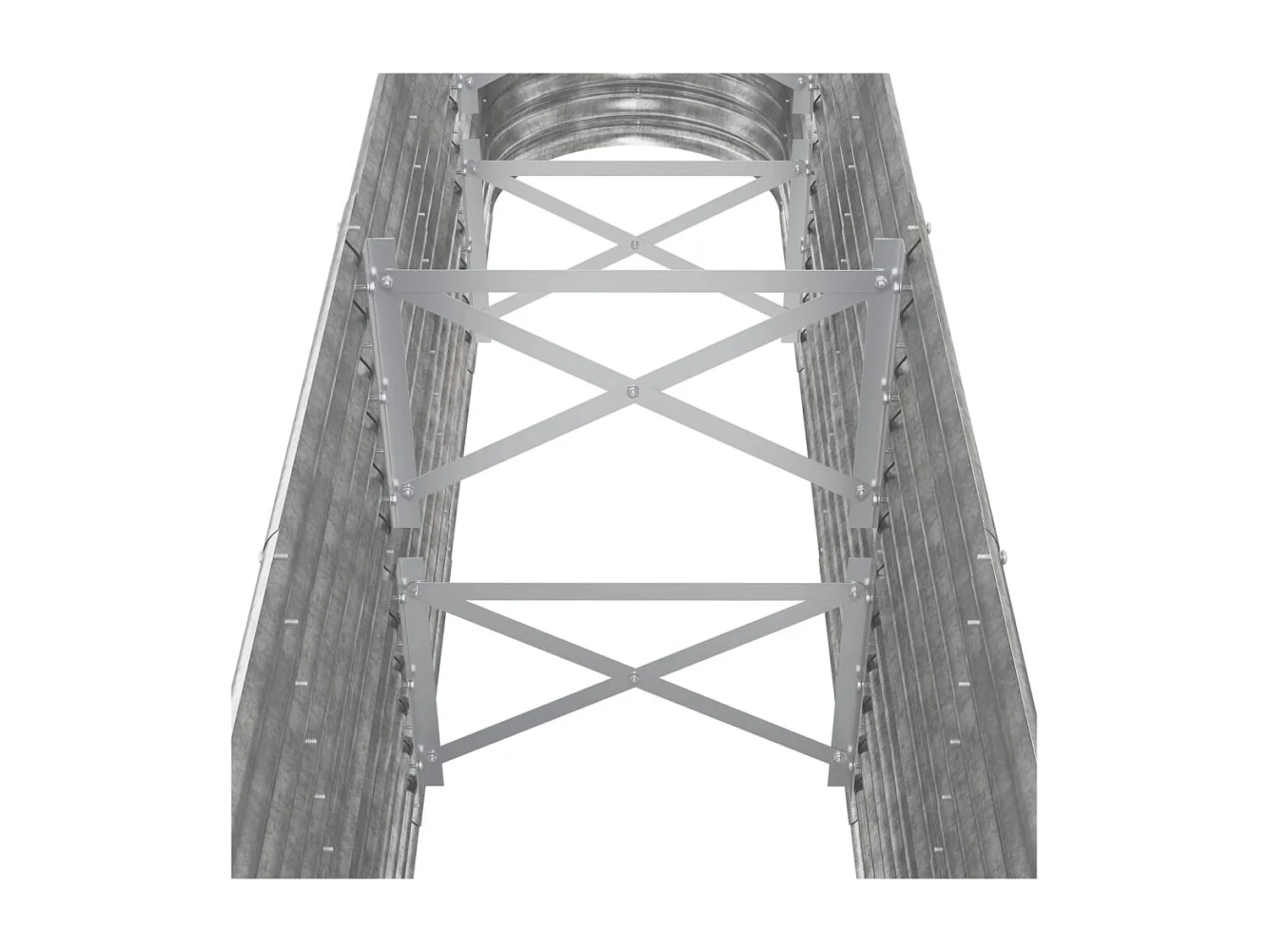 Jardinera arriate acero recubrimiento polvo plata 260x40x68 cm ES14171