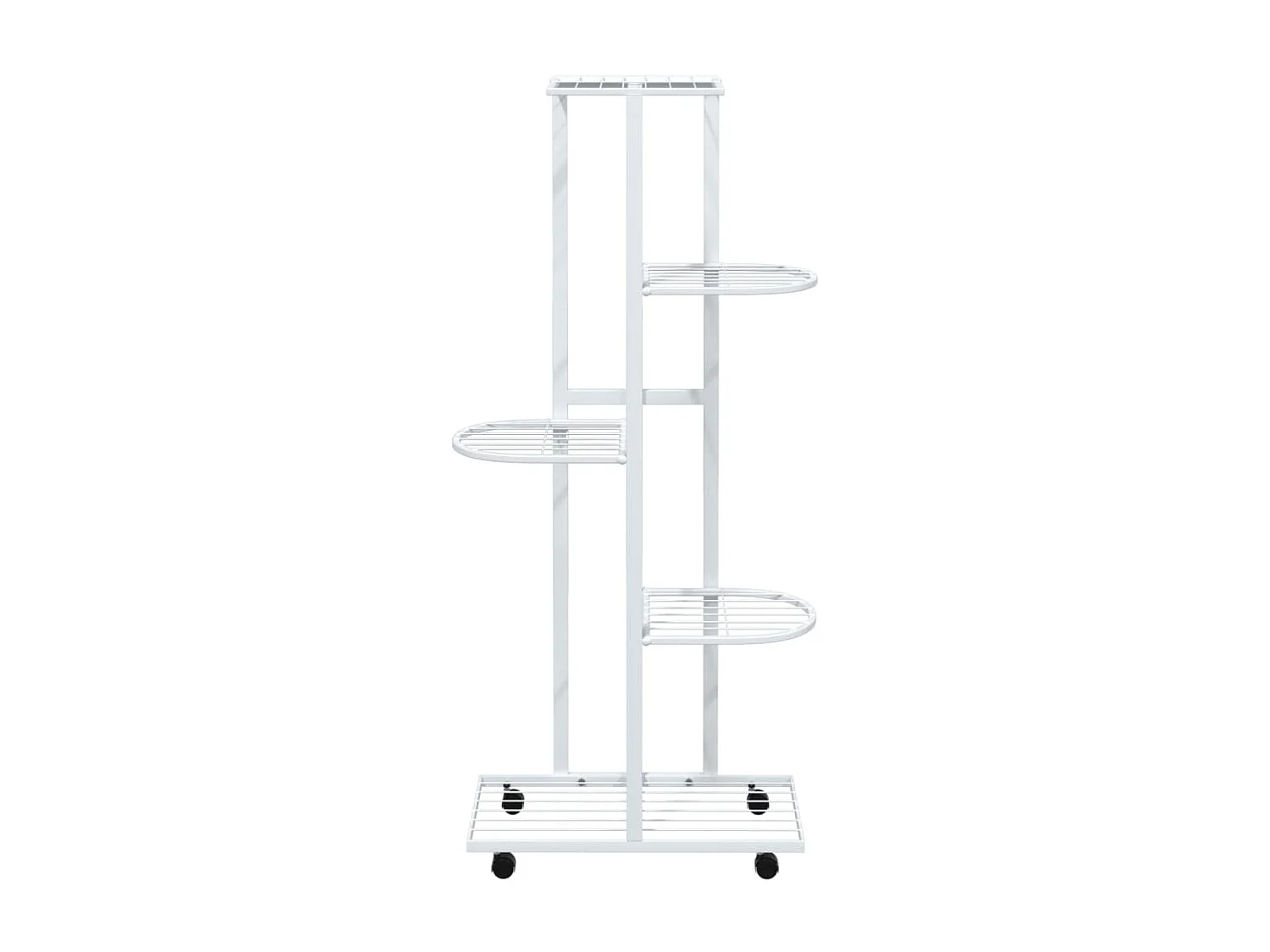 Suporte vasos c/ 5 prateleiras e rodas 44x23x100cm ferro branco PT627639