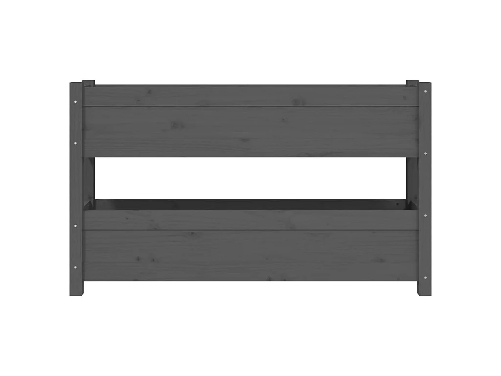 Jardinière Gris 112x25x66 cm Bois massif de pin BE7705