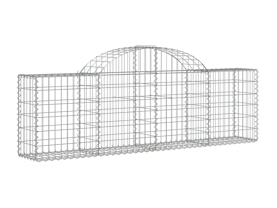Paniers à gabions arqués 2 pcs 200x30x60/80 cm Fer galvanisé WVGQ9154