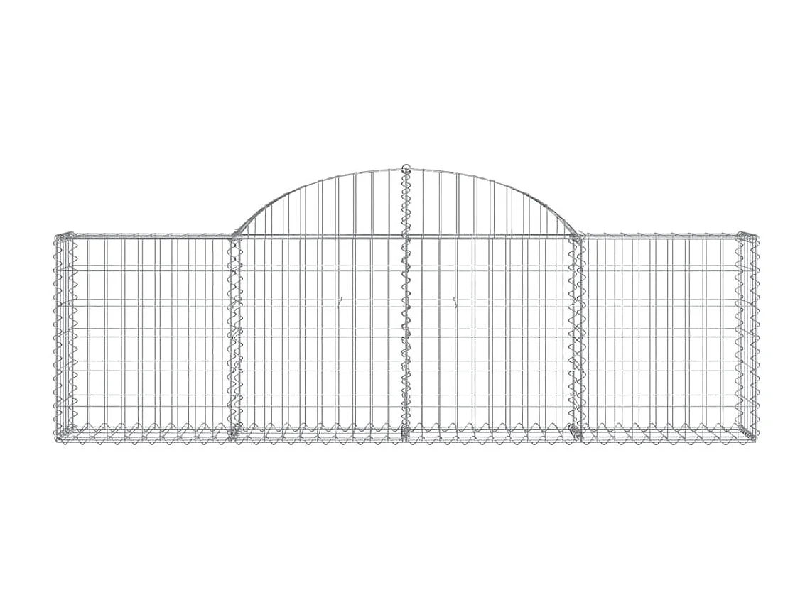 Paniers à gabions arqués 2 pcs 200x30x60/80 cm Fer galvanisé WVGQ9154