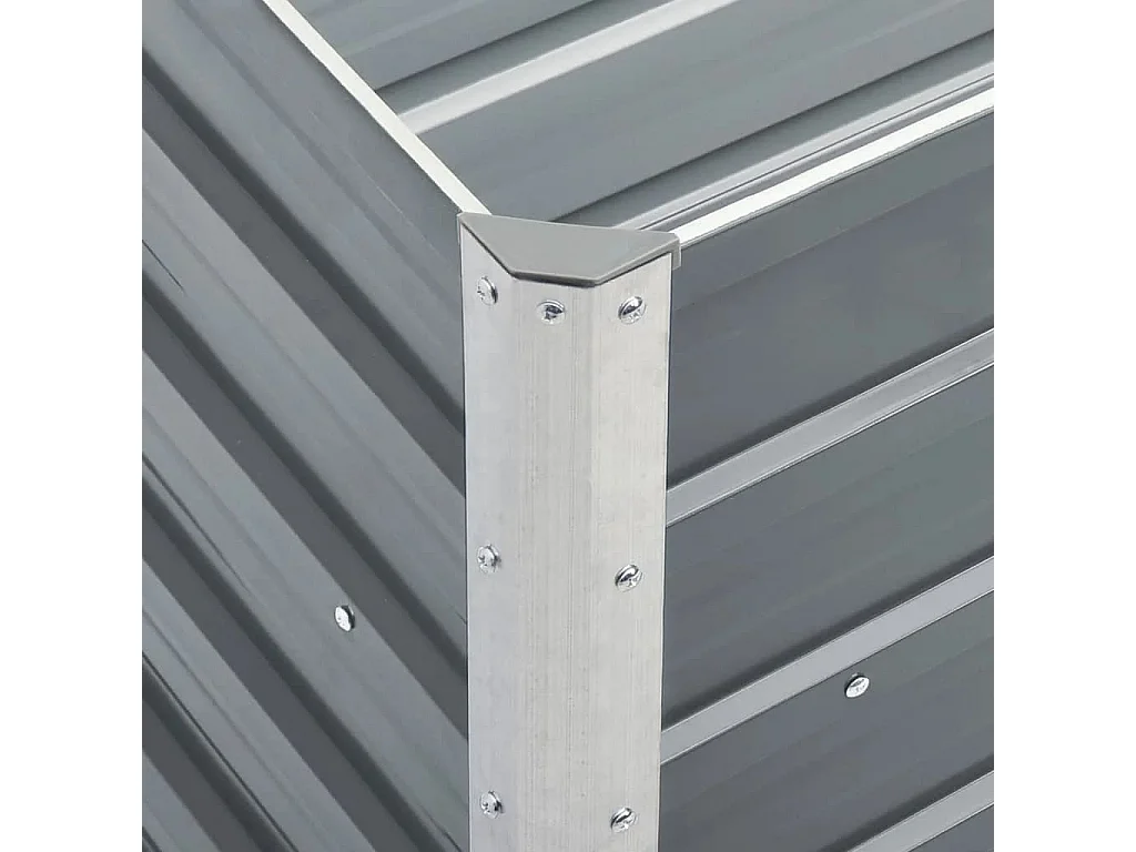 Jardinera de jardín de acero galvanizado gris 240x40x77 cm ES32468