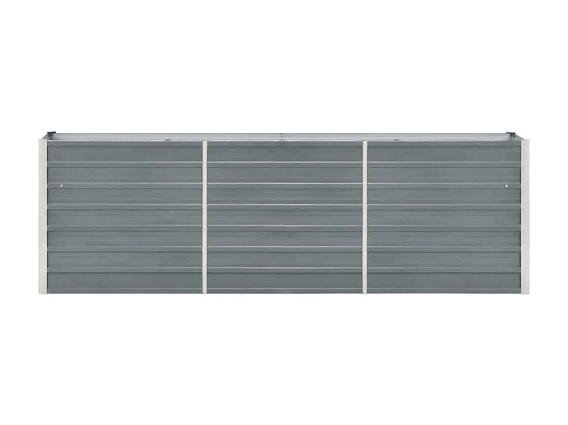 Jardinera de jardín de acero galvanizado gris 240x40x77 cm ES32468