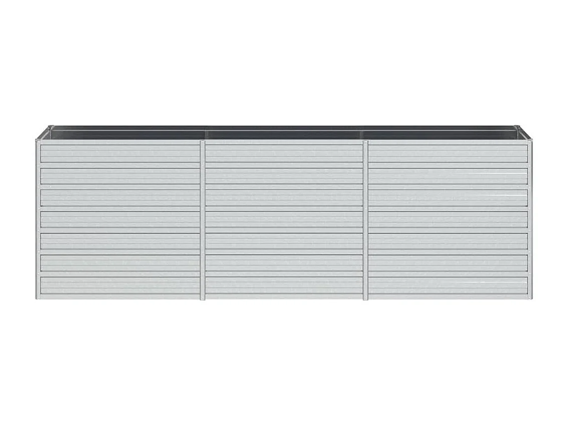 Jardinera de acero galvanizado plateado 240x40x77 cm ES41502