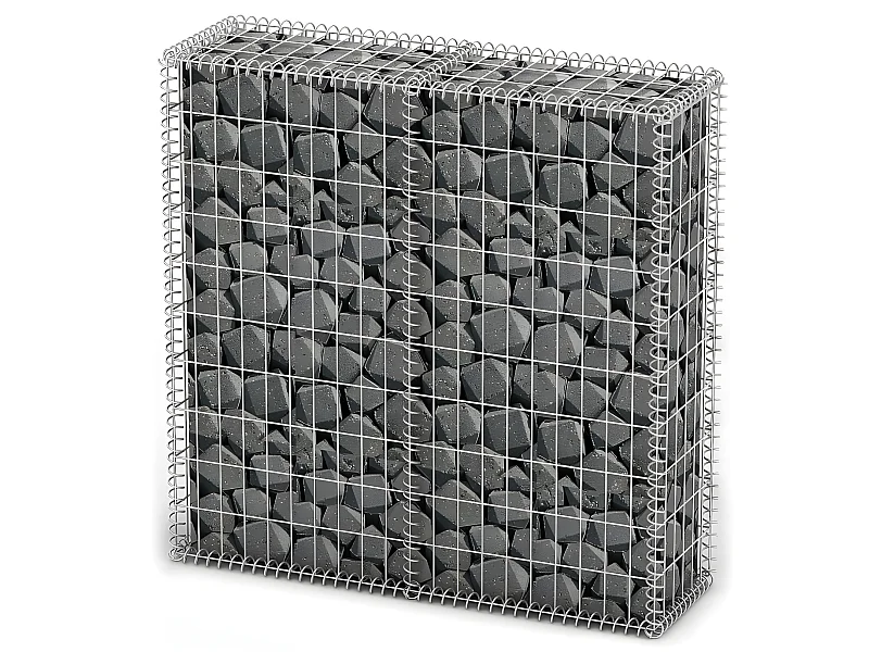Mur de gabion avec couvercle Fil galvanisé 100 x 100 x 30 cm  WVGQ7752