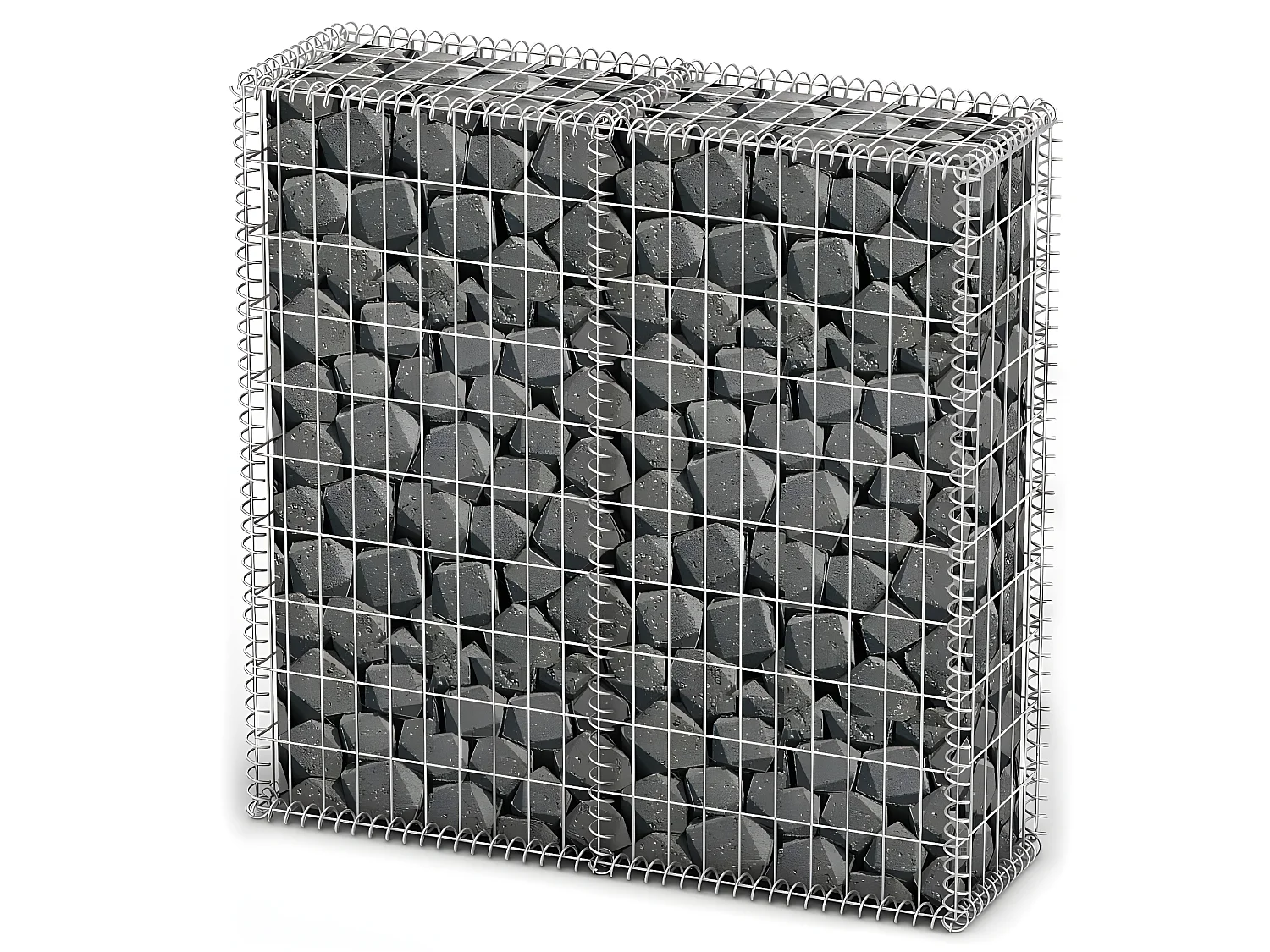 Mur de gabion avec couvercle Fil galvanisé 100 x 100 x 30 cm  WVGQ7752