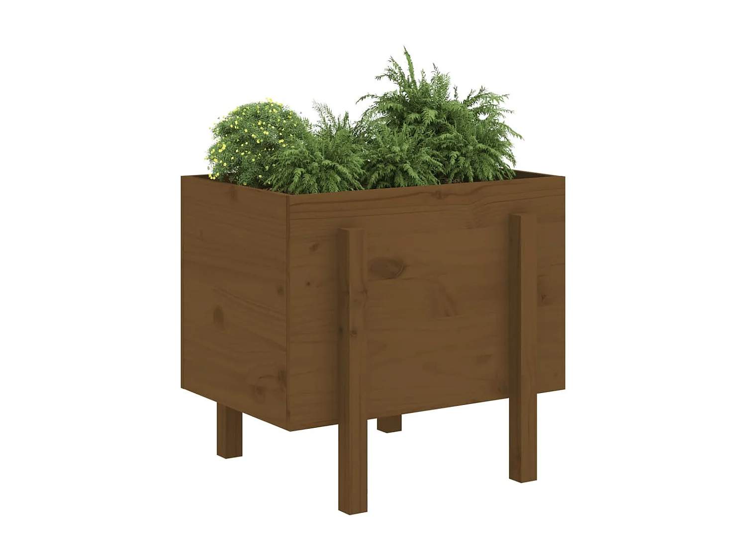 Jardinière marron miel 62x50x57 cm bois massif de pin BE5546