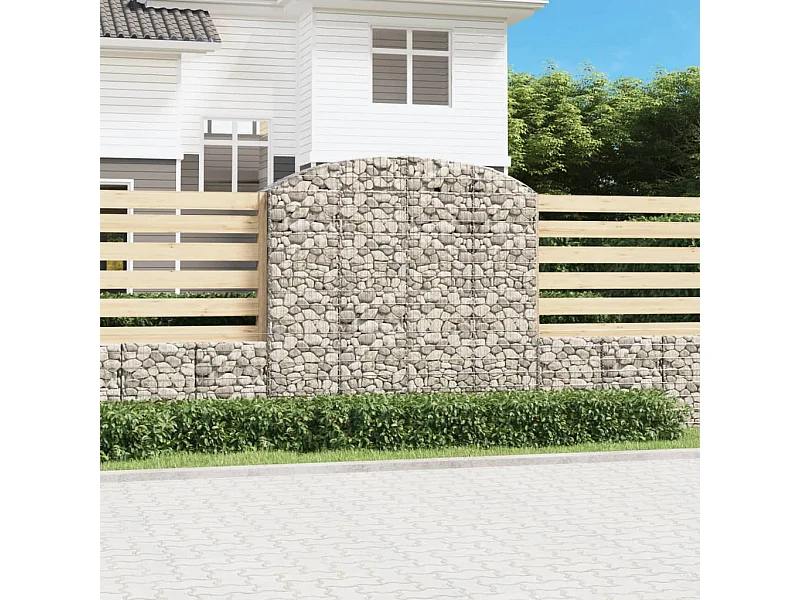 Panier de gabions arqué 200x50x180/200 cm Fer galvanisé WVGQ5197