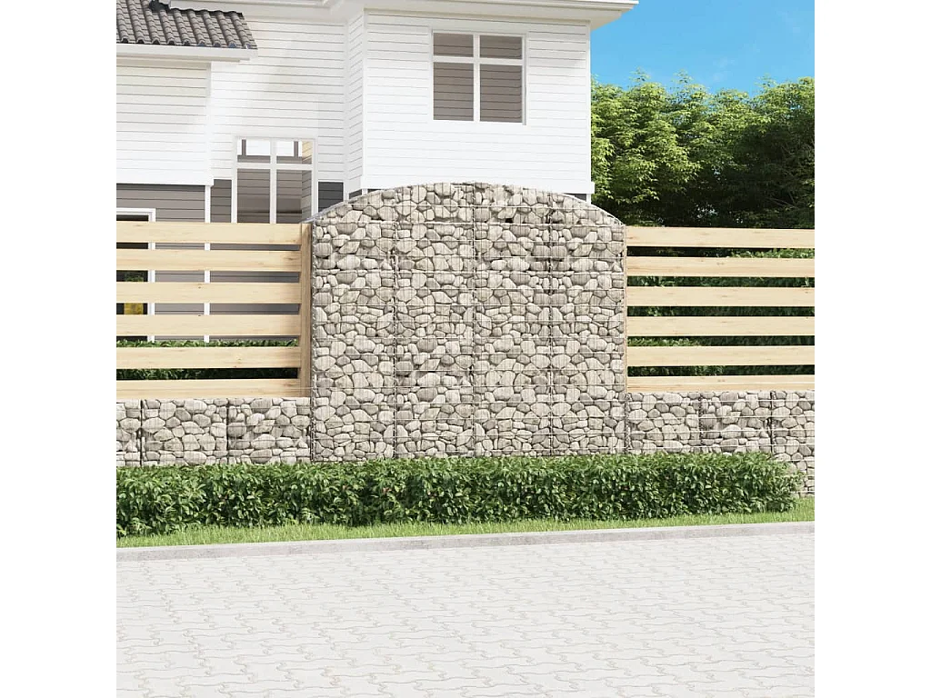 Panier de gabions arqué 200x50x180/200 cm Fer galvanisé WVGQ5197