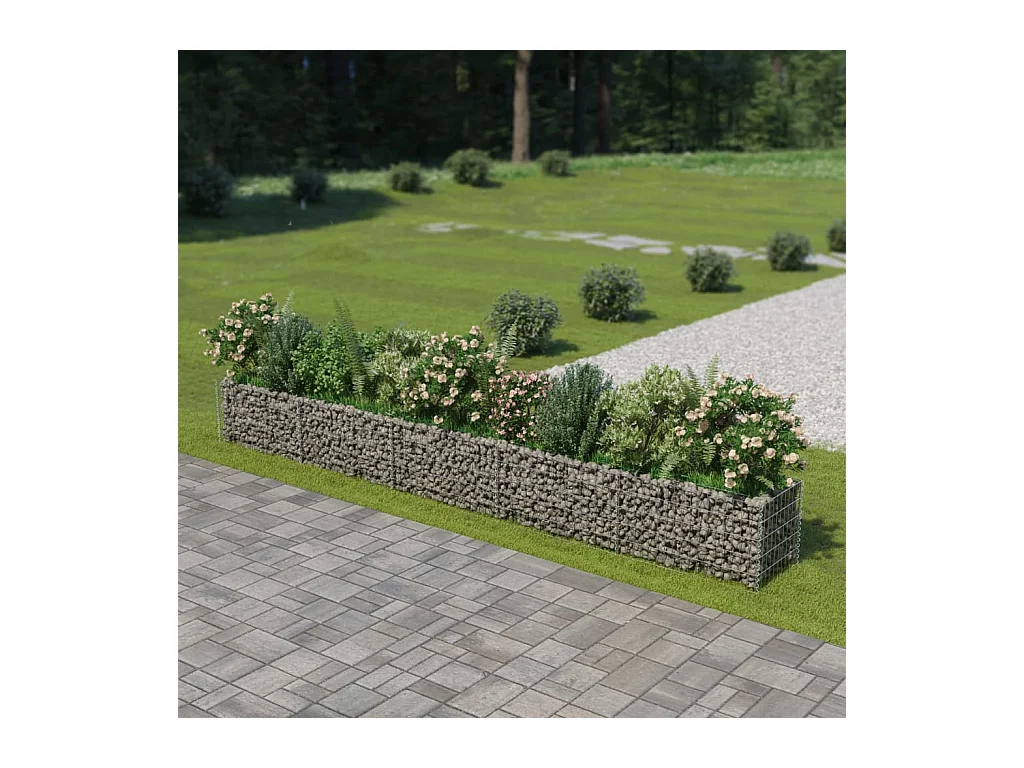 Lit surélevé à gabion Acier galvanisé 450x50x50 cm WVGQ2206